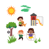 Sunlit Playground Friends