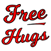 Free Hugs Script on Black