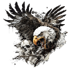 Adler und Schädel Wasserfarbe