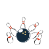 Ruhe Der Meister Wirft Bowling