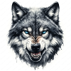 Blauer Wolfkopf Aquarell