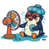 Pinguin im Sommerstress