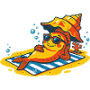 Fish sunbathing