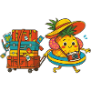 Ananas avec beaucoup de bagages