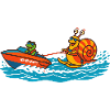 Snail water skiing