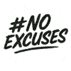 No Excuses Glitter Schrift