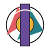 Purple Geometric Triangles and Circle