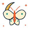 Teal Orange Modern Butterfly