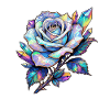 Holographic Rainbow Rose Crystal