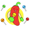 Chili eats candy