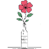 Blume rosa in Weinflasche