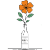 Blume orange in Weinflasche