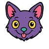 Purple Cat Pop Art Face