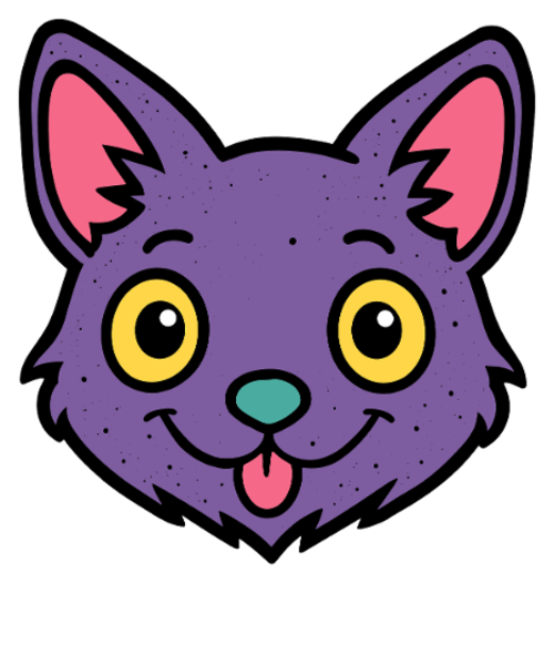 Purple Cat Pop Art Face