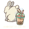 Cute Bunny Funny Boba Bubble Tea