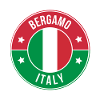Bergamo Italy Circle Flag Badge