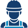 Bauarbeiter Linien-Icon Builder Vektor-Symbo