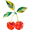 Geometric Cherries Illustration