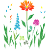 Bunte Blumenwiese Illustration