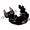 Black cat with chalk lines
