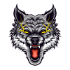 Angry Wolf Flashes Eyes Design