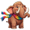 Design de l’écharpe d’éléphant arc-en-ciel