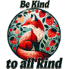 Be Kind Fox in Strawberry Circle