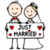Hochzeitspaar Cartoon just married