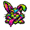 Psychedelischer Hase Neonfarben