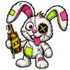 Patchwork Zombie Bunny with Bottle