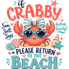 Crab Beach Humor Summer Pink