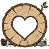Heart in Tree Trunk Slice