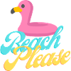 Beach Please Flamingo Retro Tee