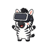 Zebra Cartoon Virtual Reality Gamer Saying