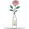 Rosé Rose in Weinflasche