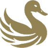 Golden Swans Silhouette