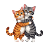 Two Hugging Cats Kawaii Cat Love