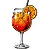 Orangen-Glanz Cocktailglas Illustration