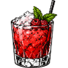 Berry cocktail glass with mint