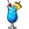 Blauer Tropen-Cocktail Motiv