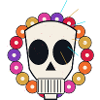 Bunte Totenkopfkugel-Halskette