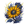 Blitzsonnenblume mit Kristallgewitter