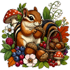 Eichhörnchen Herbsternte Illustration