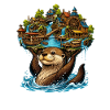 Otter im Wasserfalldorf