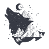 Heulender Wolf Berge Natur Design