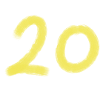 Gelber Pinselstrich 20 Jubiläum
