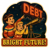 Bright Future Debt Satire Retro-Poster