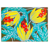 Crimson Flowers and Golden Leaves