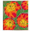 Golden Roses on Crimson Ground