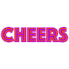 "Cheers" neon lettering